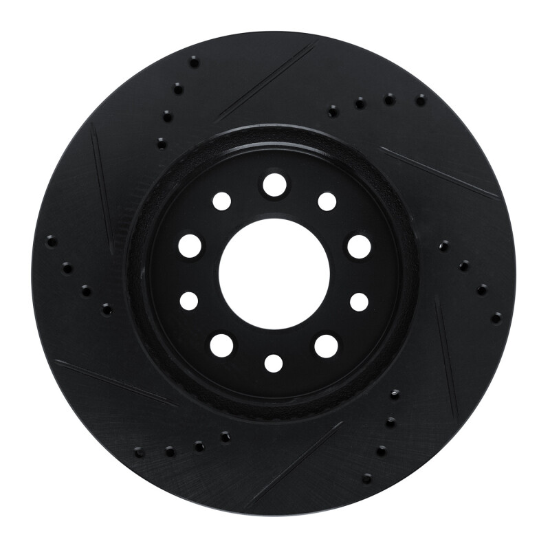 Ford Freestar Brake Rotor (1) - Front Right - R1 Concepts - Drilled & Slotted - Black - `04-`07